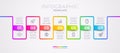 Infographic template design with business icons. Flow chart witn seven options or steps. Infographic business concept.